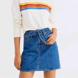 Madewell Denim Tie Mini Skirt-24in waist